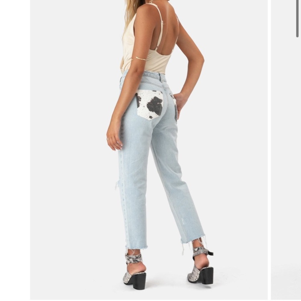 NWT: Adika Cowprint pocket jeans